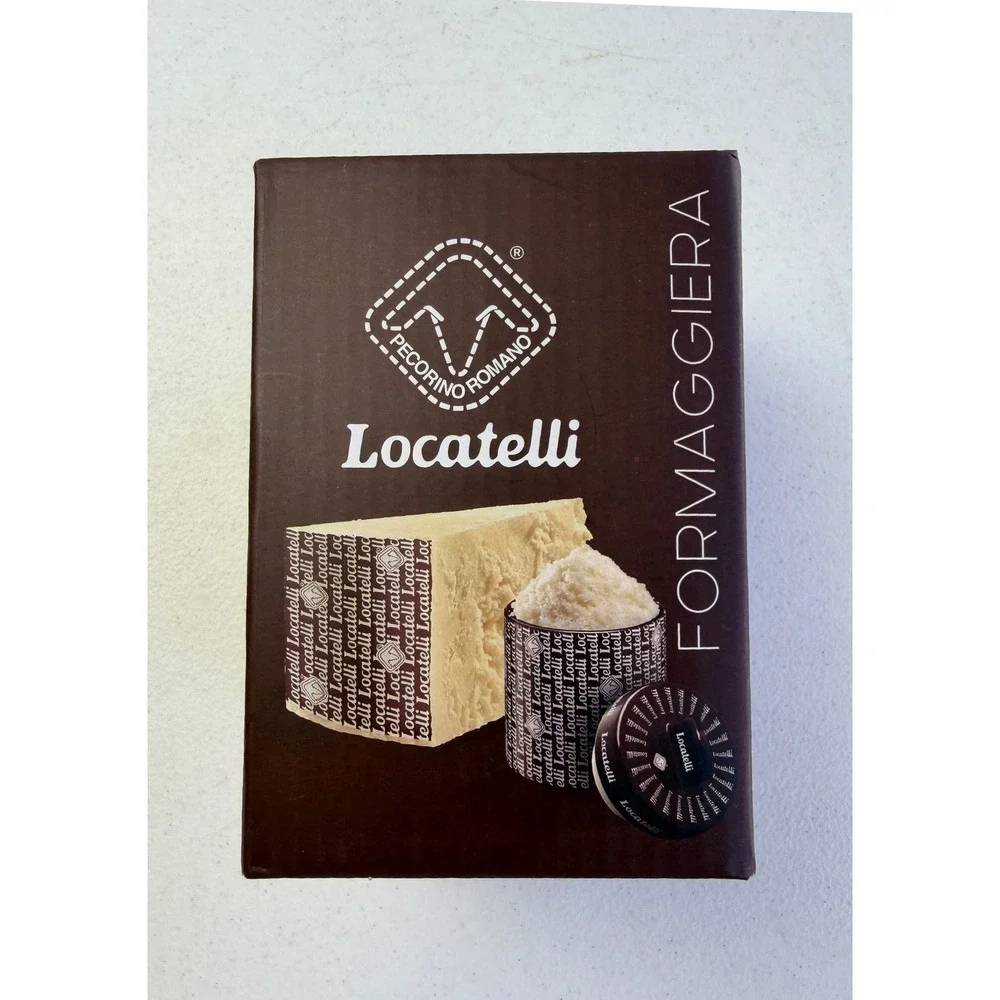 Locatelli Pecorino Romano Grated Cheese Stoneware Bowl Lid Brown Logo Kitchen 5
